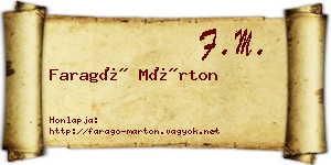 Faragó Márton névjegykártya