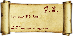 Faragó Márton névjegykártya