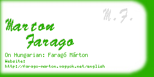 marton farago business card